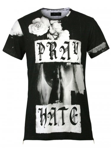 Religion Herren Shirt Pray Hate (XL) (wei)