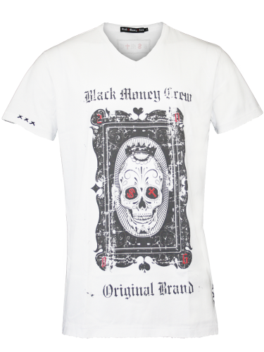 Black Money Crew Herren Shirt Original (L) (wei)