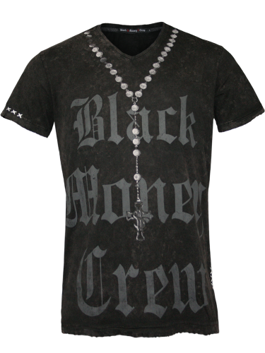 Black Money Crew Herren Shirt Rich Love (S) (schwarz)